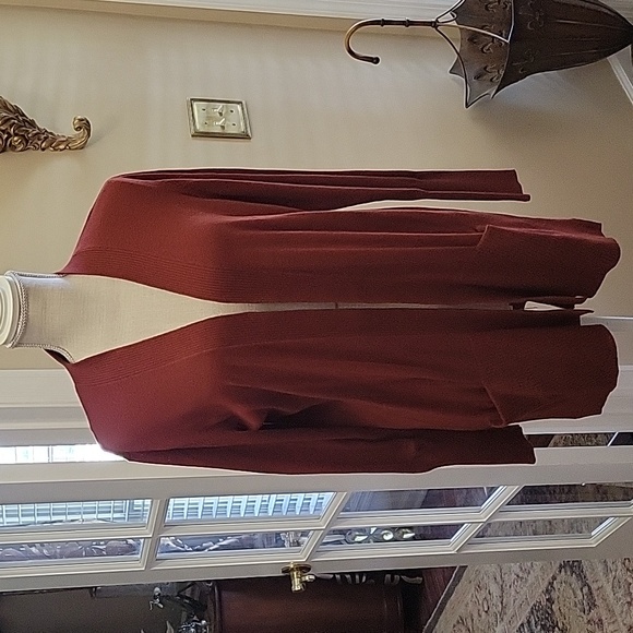 Sonoma burgundy Dalia open front cardigan sweater long sleeve pockets Large New - Picture 1 of 9